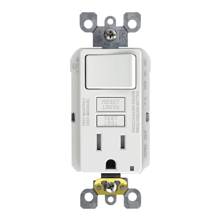 LEVITON GFCI OUTLT W/SWTCH WHT C22-SFSW1-00W